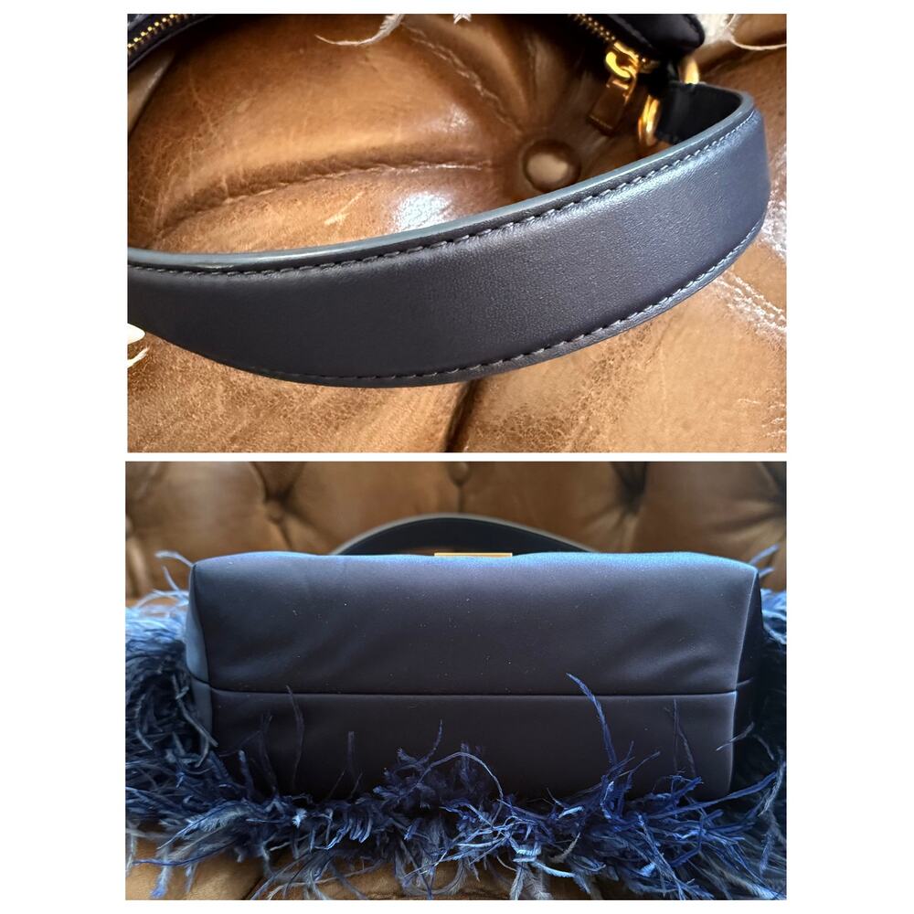 RARE Kate Spade Carter SAMPLE Ostrich Feather Nylon Shoulder Bag Crossbody - Picture 7 of 15
